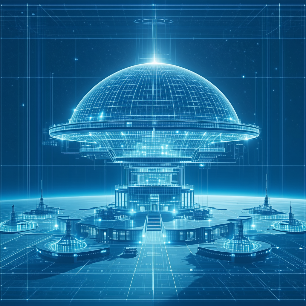 A Futuristic Building With A Large Dome On Top