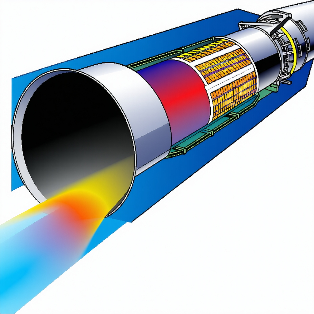 A Blue Pipe Is Shown In The Image, With A Yellow Light Coming Out Of It