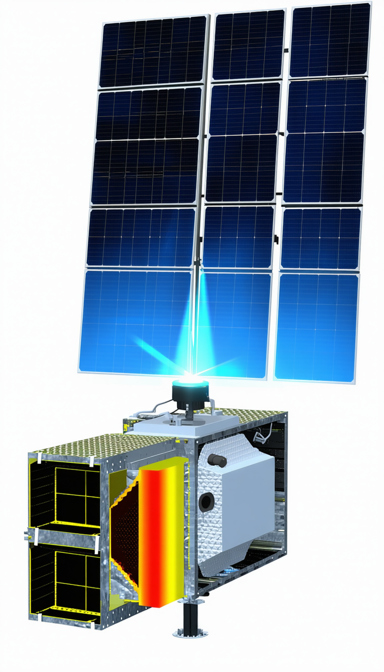 A Solar Panel Is Shown In The Image, With A Bright Light Shining On It
