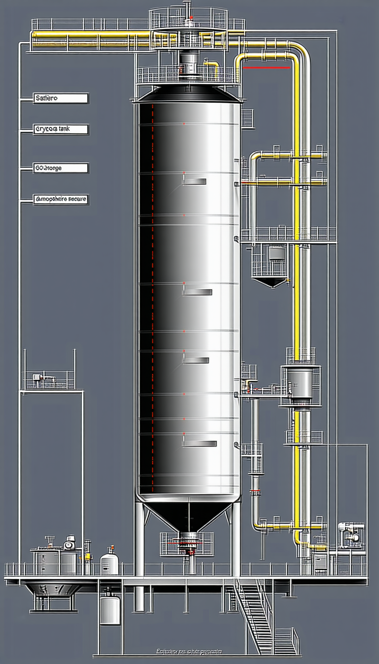 A Large Industrial Structure Is Shown In A Blueprint Drawing