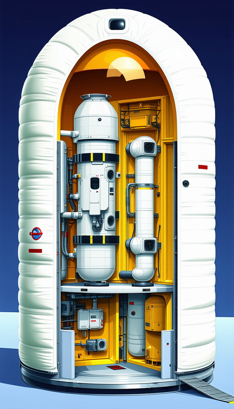 In The Image, There Is A Large White Spacecraft With A Hollow Center