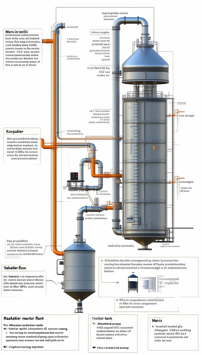 The Image Is A Detailed Diagram Of A Large Industrial Machine, Likely A Chemical Plant Or A Refinery