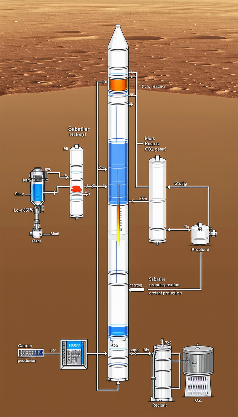 A Diagram Of A Chemical Plant, With A Large Blue Pipe At The Center