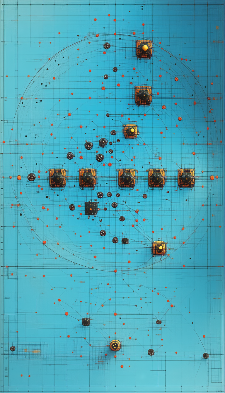 A Blue Circle Is Surrounded By A Multitude Of Yellow Circles