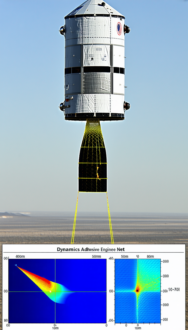 A Satellite In The Sky, With A Rope Attached To It