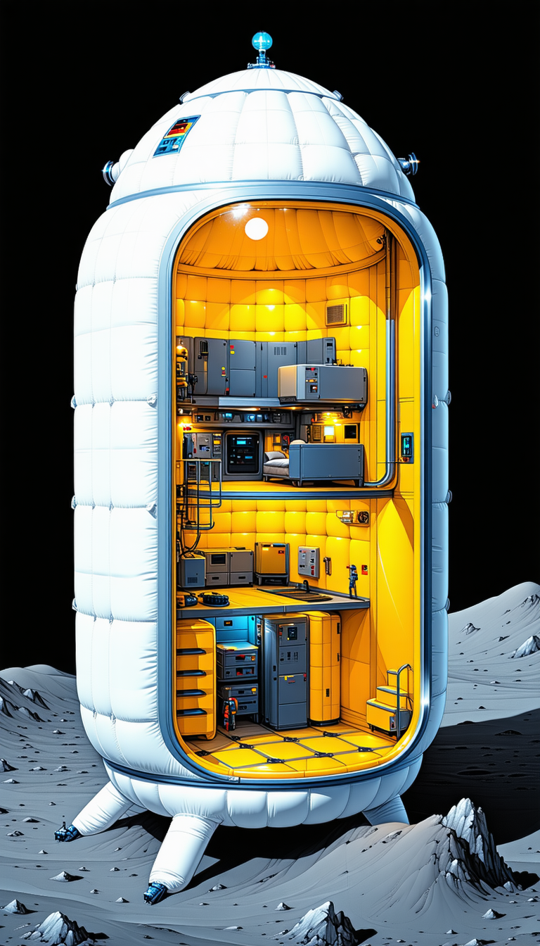 futuristic drawing space station