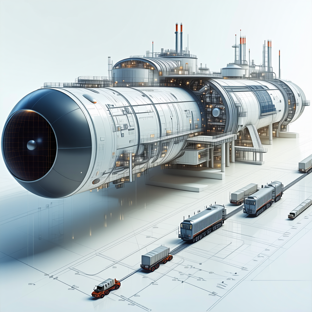 The Image Is A Computer-generated (cgi) Drawing Of A Large Industrial Plant