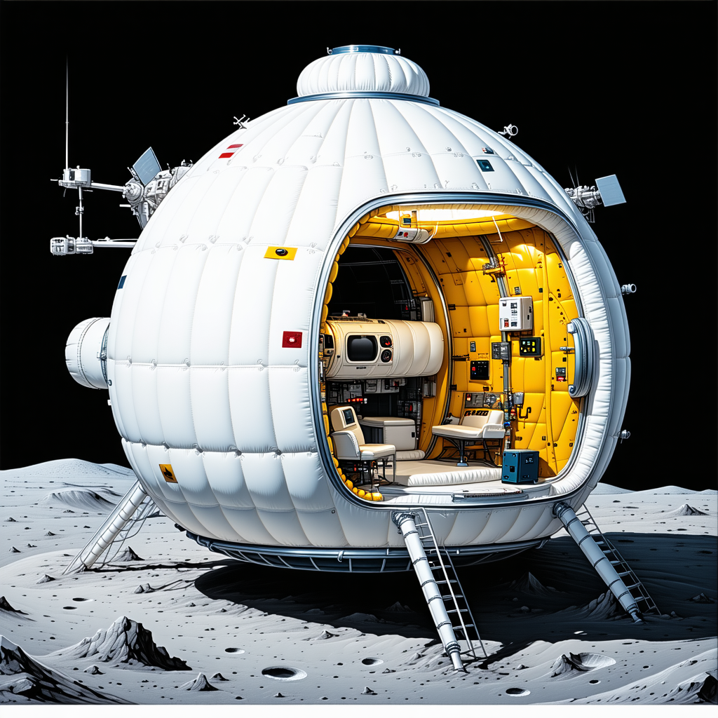 A Large White Dome-shaped Structure, Which Appears To Be A Space Station Or A Spacecraft