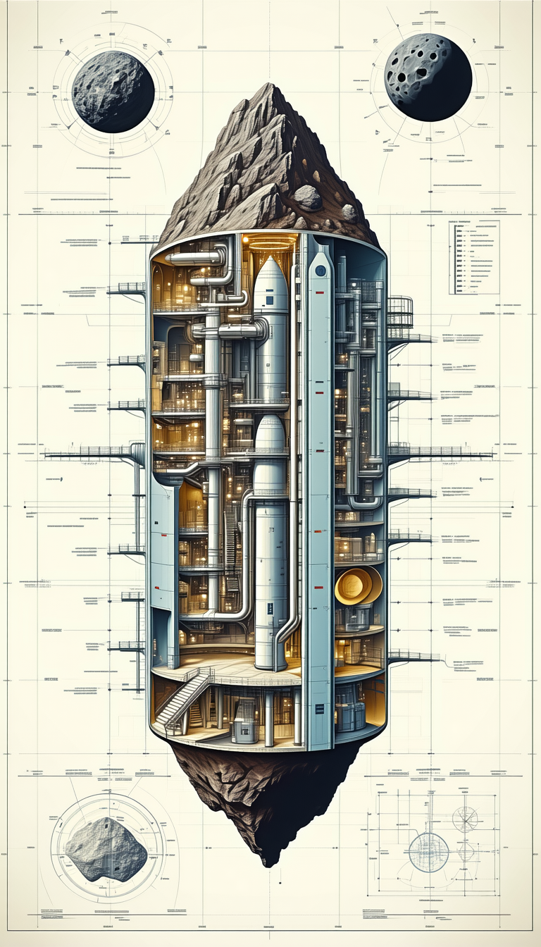 large, blue, cylindrical structure shown