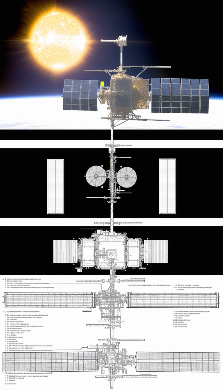 The Image Is A Black And White Photo Of A Space Station