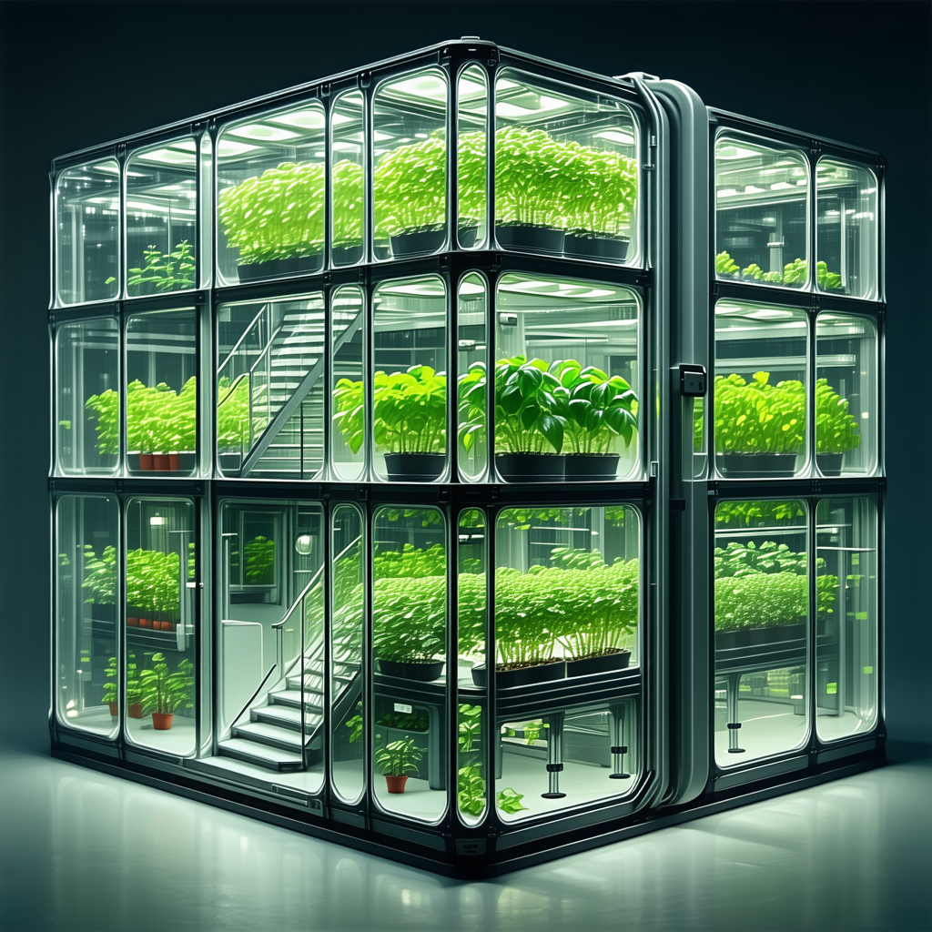 A Large, Multi-layered Greenhouse Filled With Various Plants