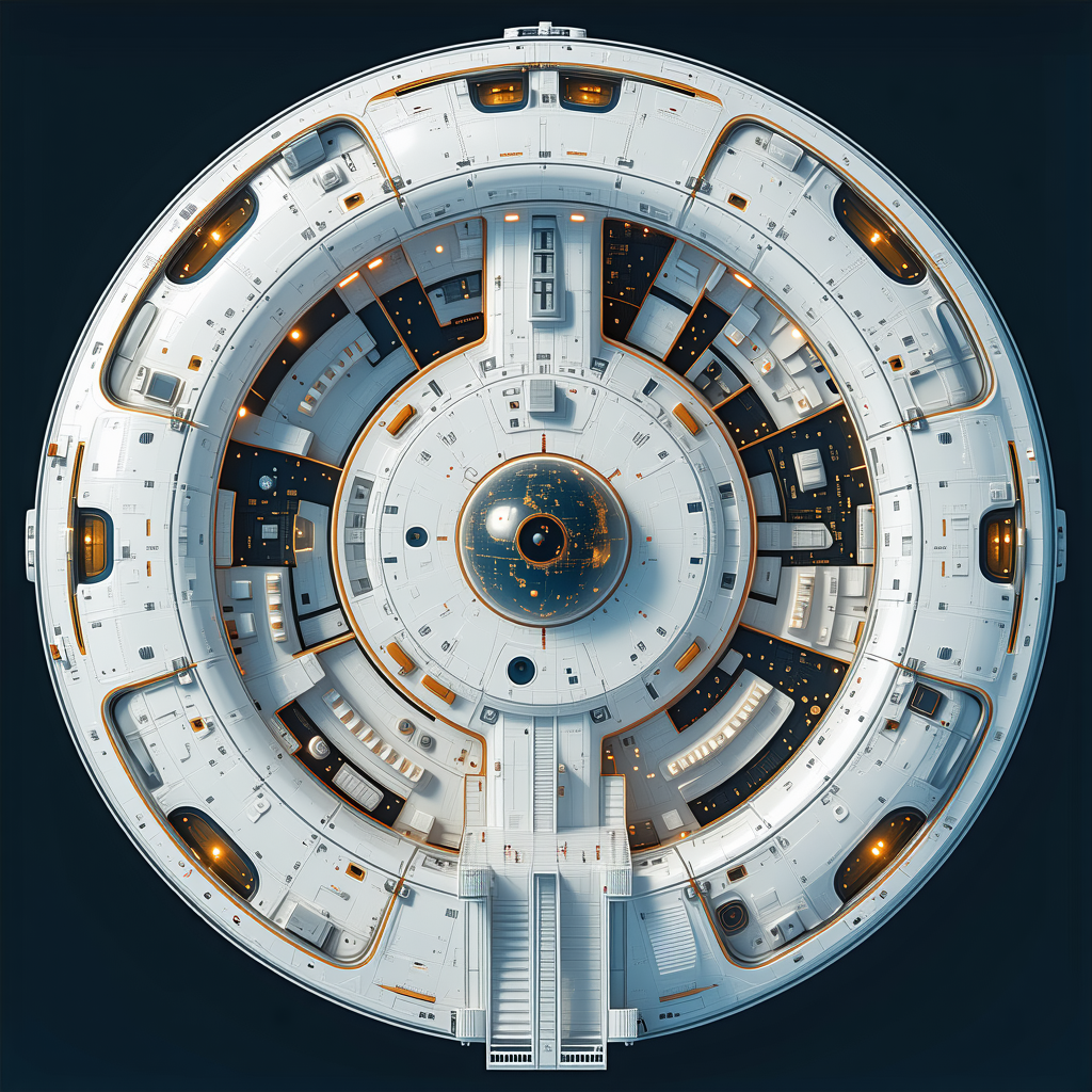 A Large, White, Circular Structure With A Central Hole