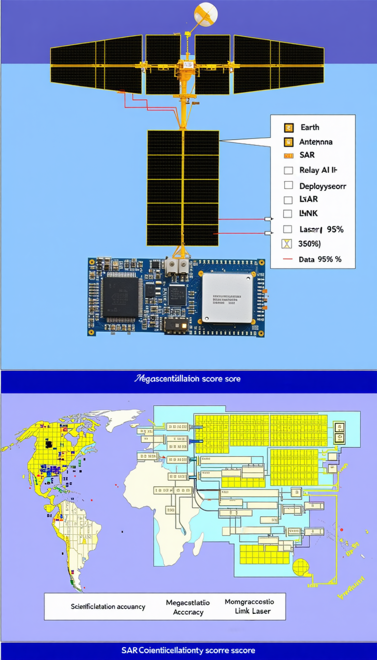 The Image Is A Diagram Showing The Different Components Of A Satellite