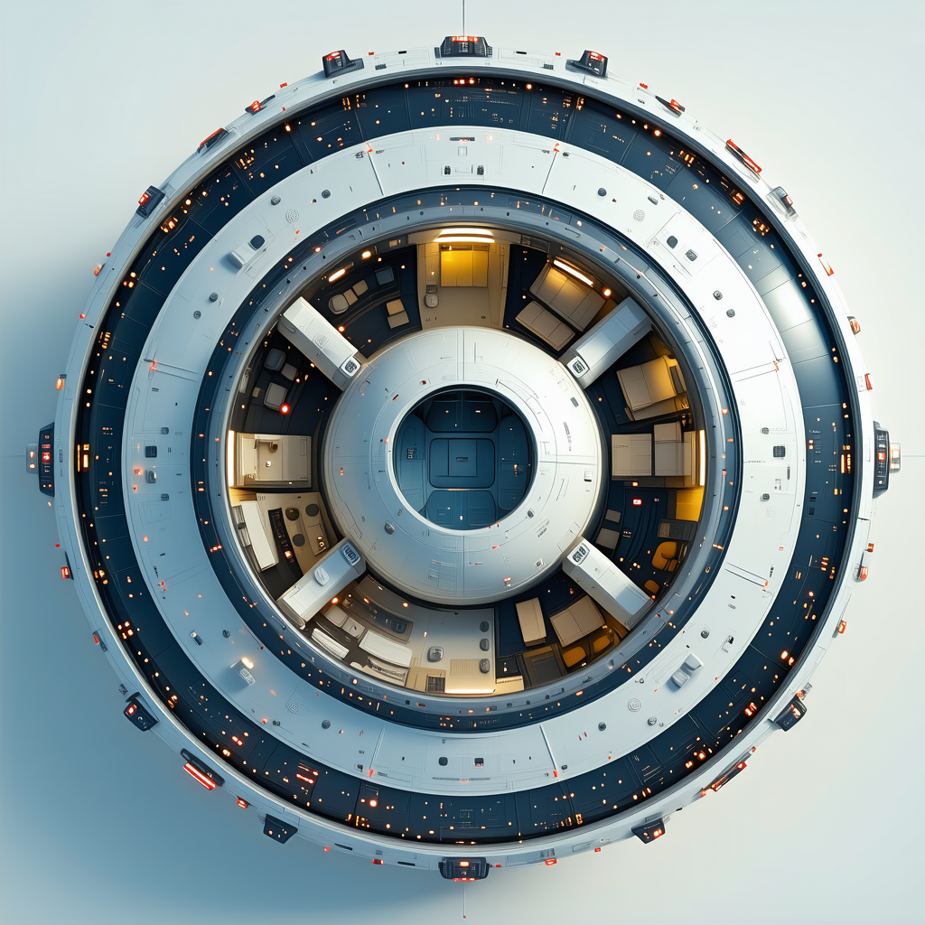 close-up spacecraft, likely space station