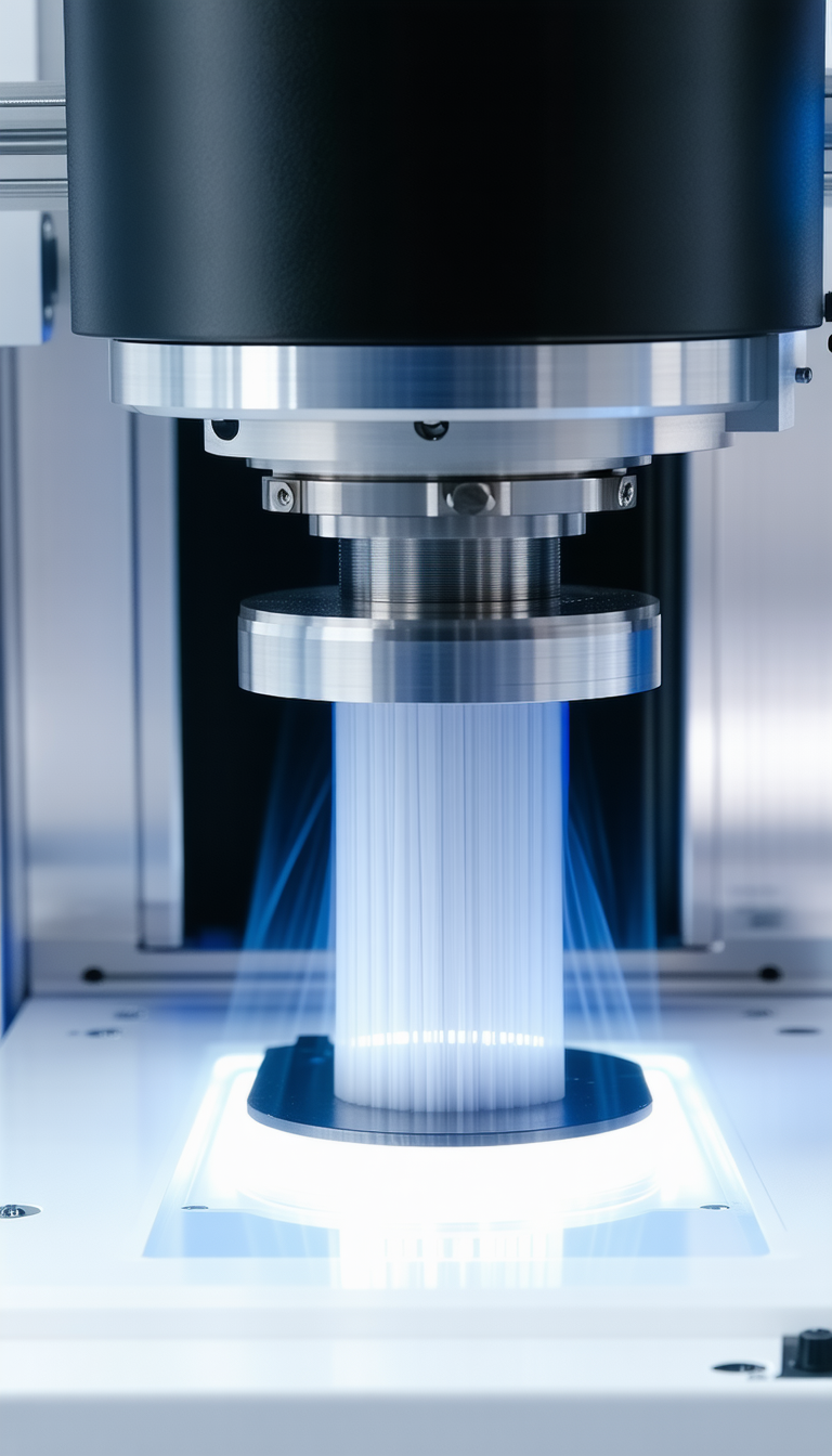 A Machine Is Shown In The Image, With A Blue Light Shining On It