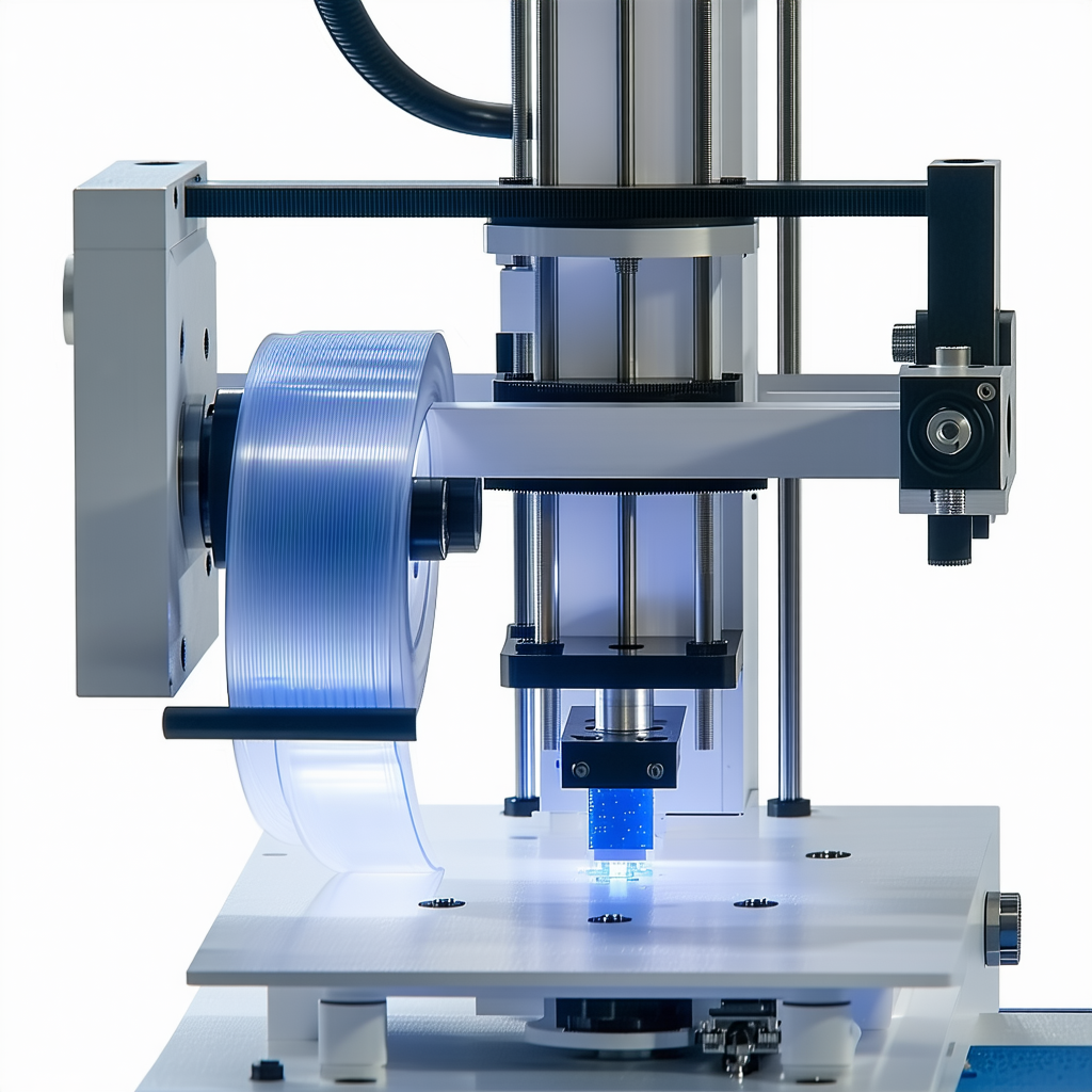 A Machine With A Blue Light On It, Possibly A Laser Cutter Or A 3d Printer