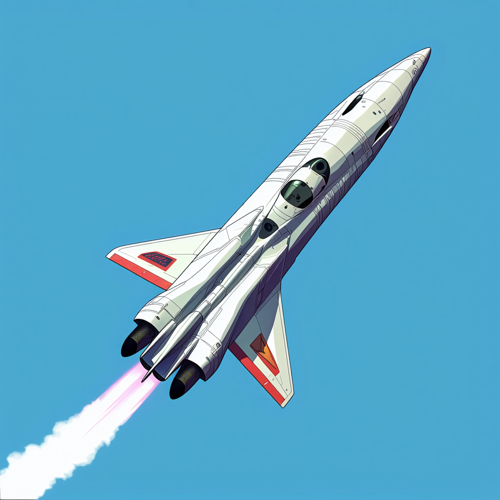 A White And Red Jet Is Flying Through The Sky, Leaving A Trail Of Smoke Behind It