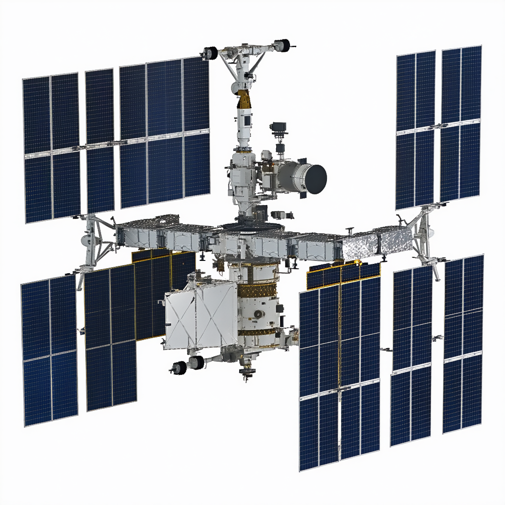 A Large Spacecraft With A Satellite Dish On Its Side