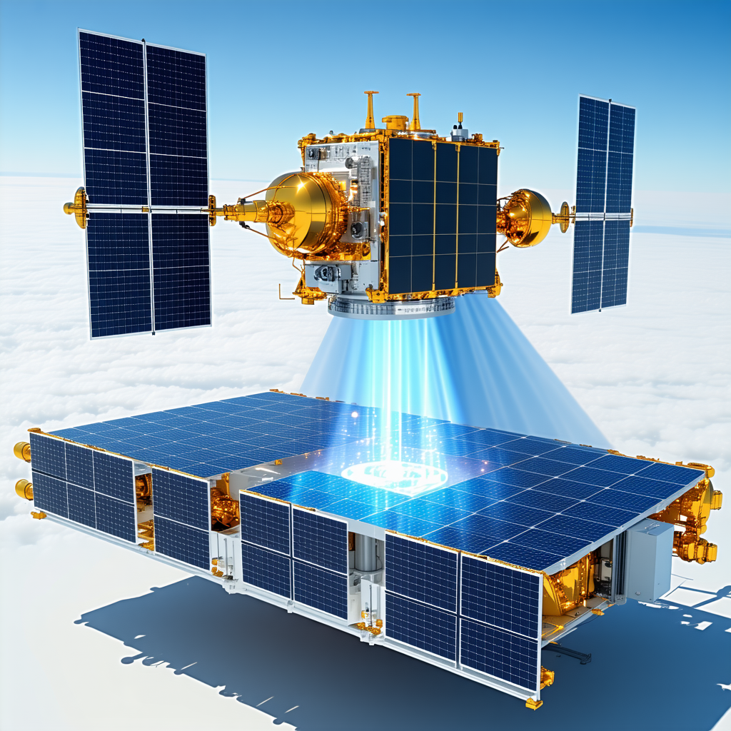 A Large, Futuristic Spacecraft With A Solar Panel On Its Side