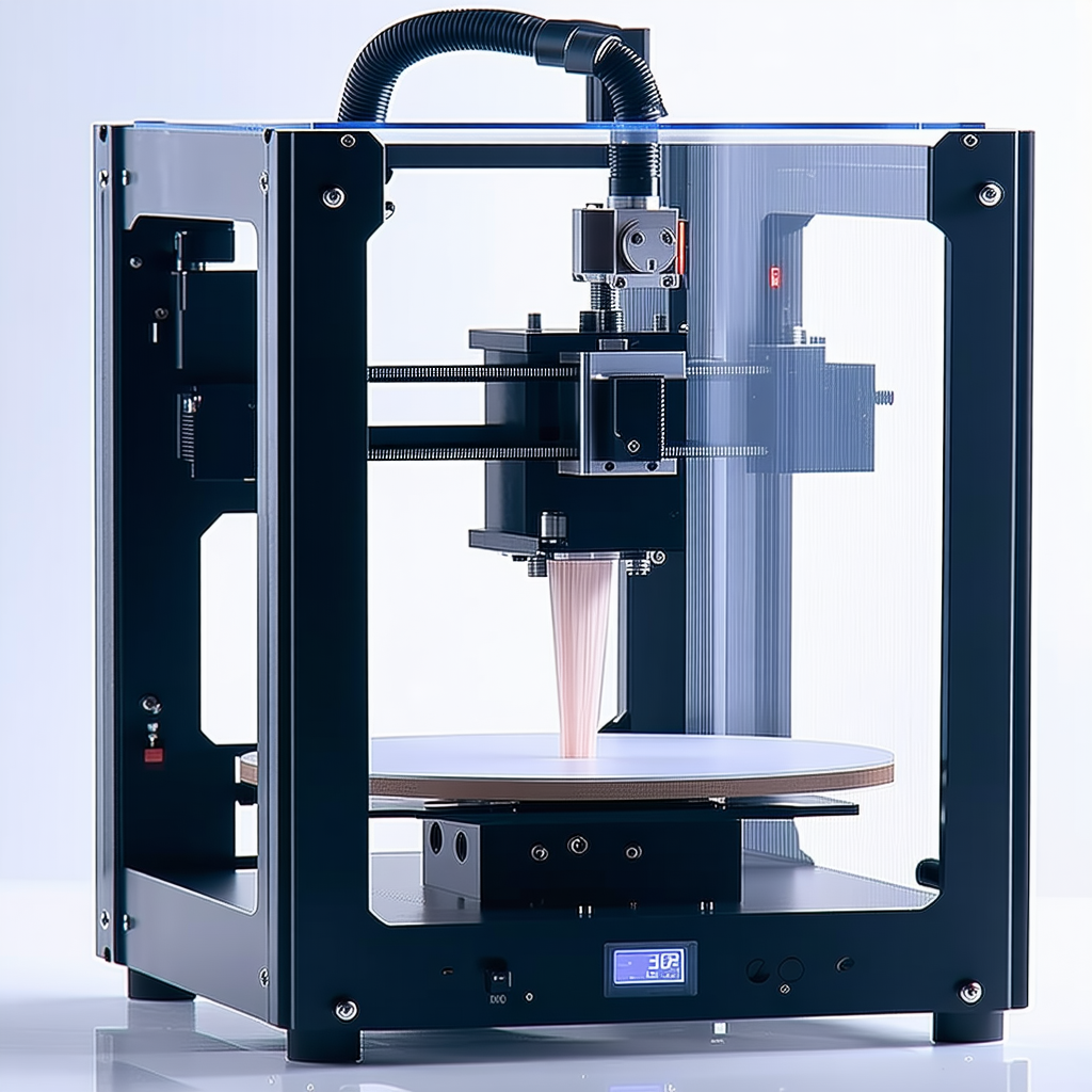 A 3d Printer In Action, Creating A Plastic Object
