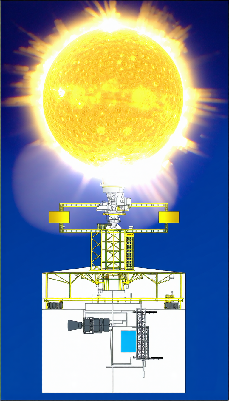 A Large Yellow Sun Is Shining Brightly In The Sky