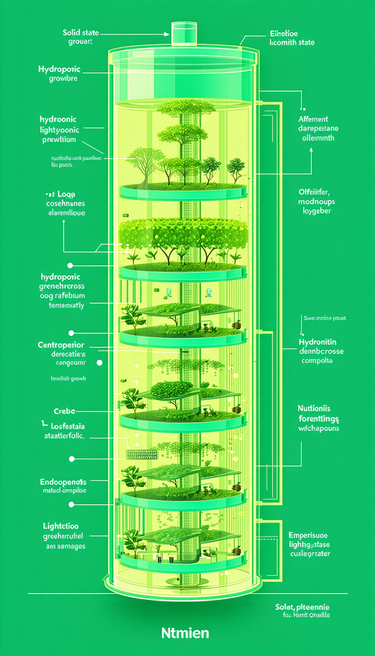 The Image Is A Green And White Diagram Of A Building, Which Appears To Be A Skyscraper