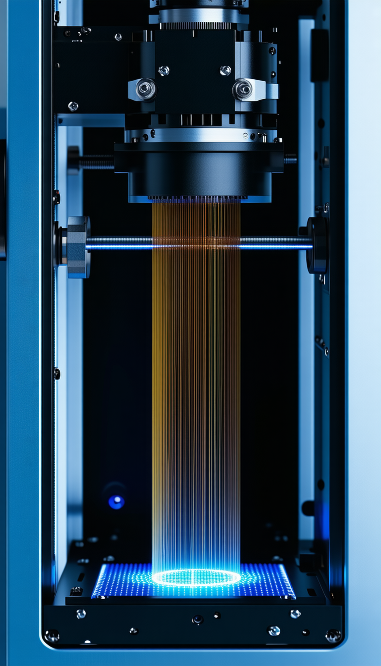 A Machine Is Shown In The Image, With A Yellow Ribbon-like Object Coming Out Of It