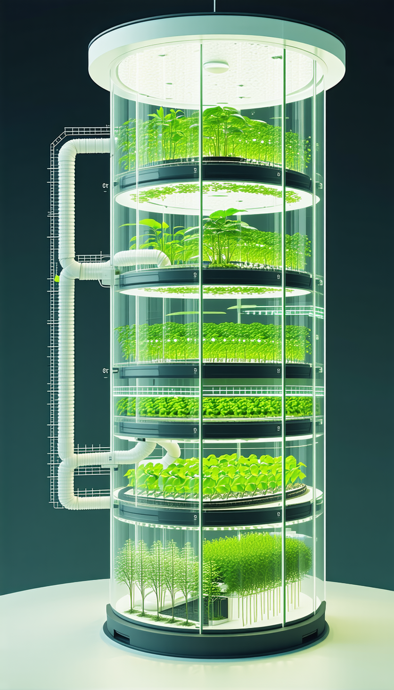 A Large, Multi-layered Greenhouse Filled With Various Plants