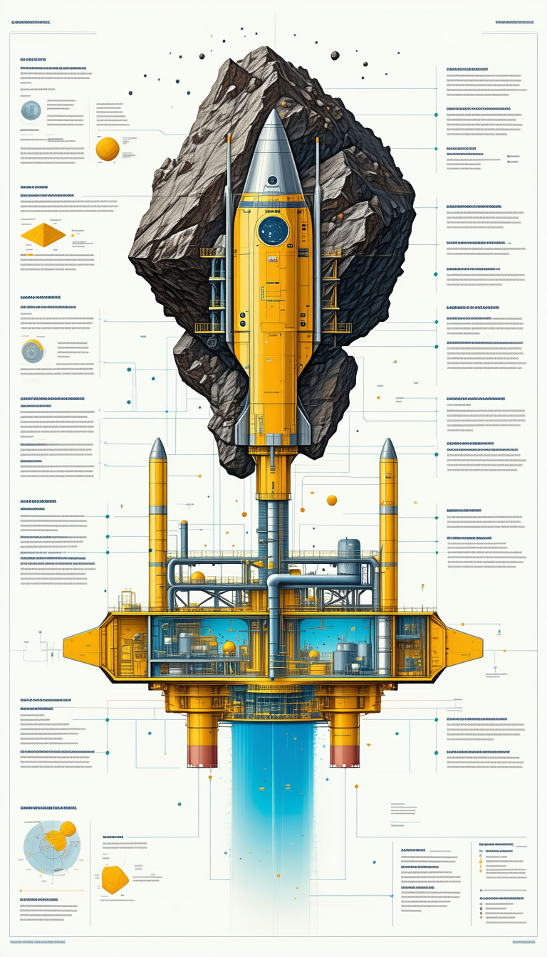 The Image Is A Detailed Illustration Of A Space Station, Showcasing Its Various Components