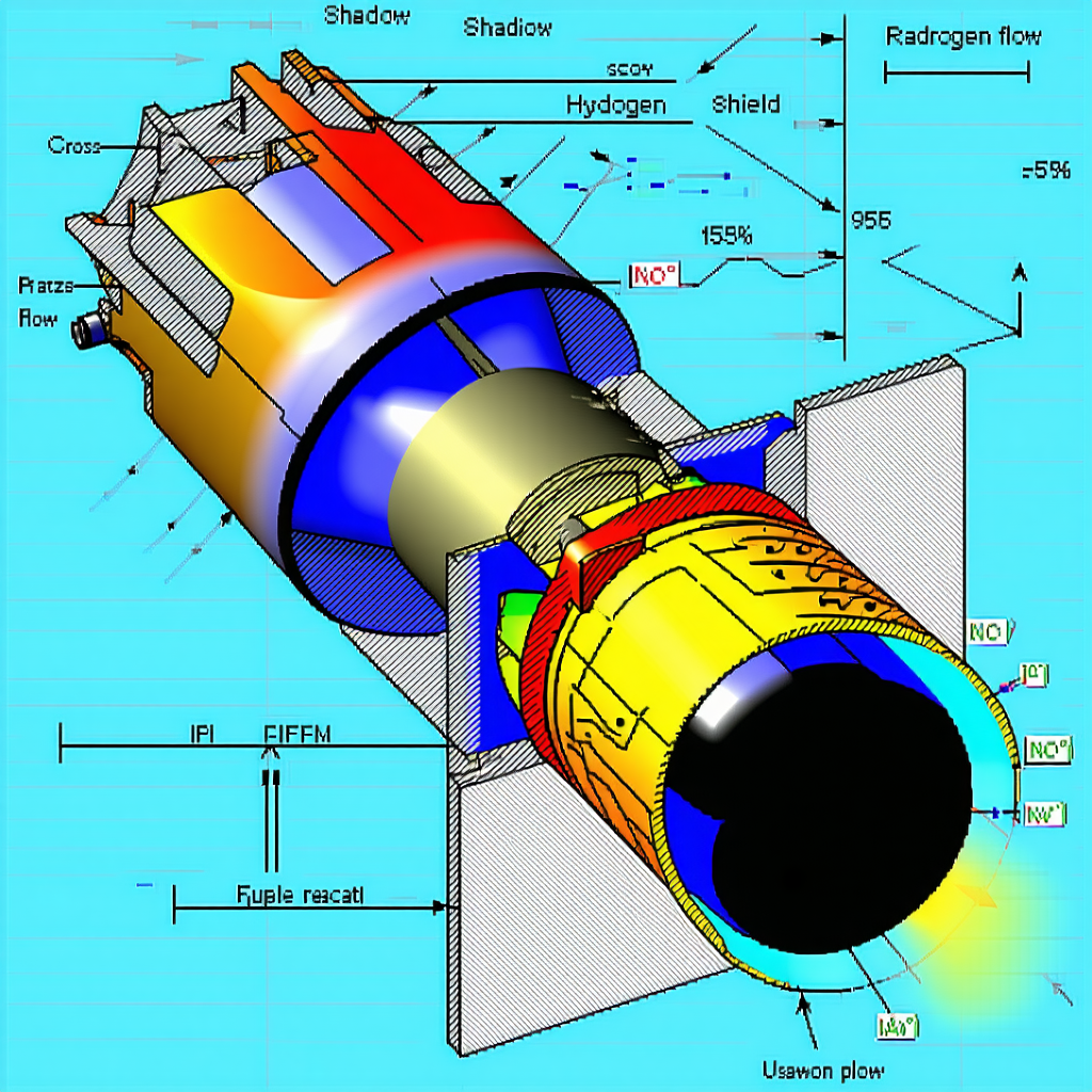 A Blueprint Of A Rocket Engine Is Shown, With The Engine's Components Labeled
