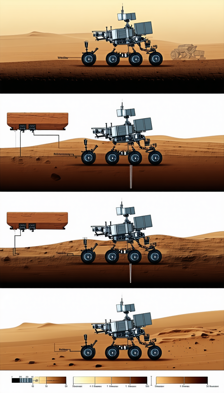 In The Image, There Are Two Pictures Of A Robotic Vehicle On A Dirt Surface