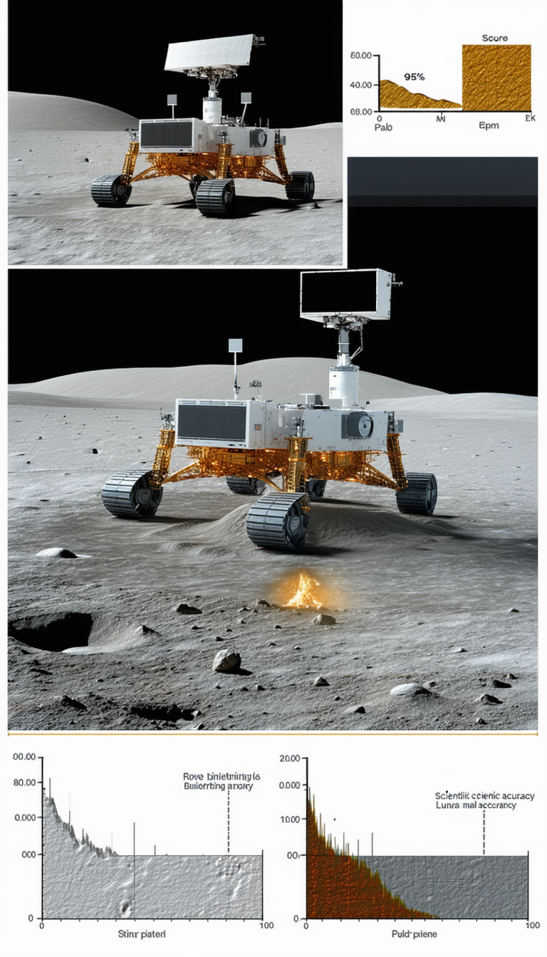 A Rover On The Moon, With A Large Yellow Wheel In The Foreground