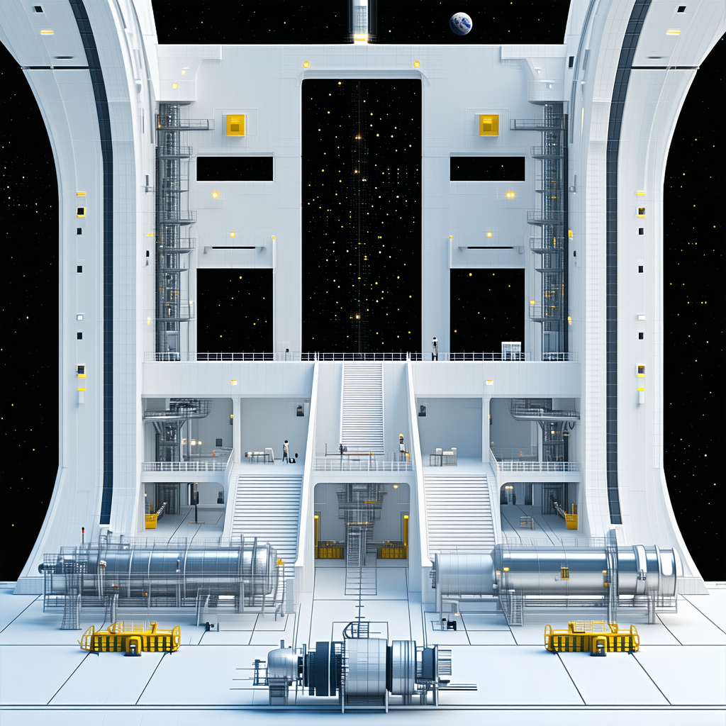 A Large White Structure With A Spiral Staircase Leading To The Top