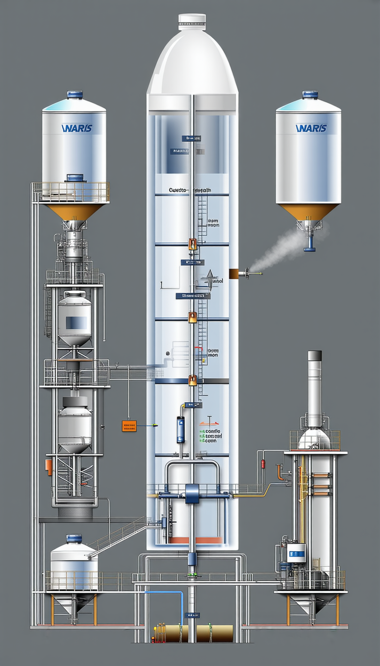 A Large Industrial Machine Is Shown In A Drawing, With A Pipe Running Through The Center