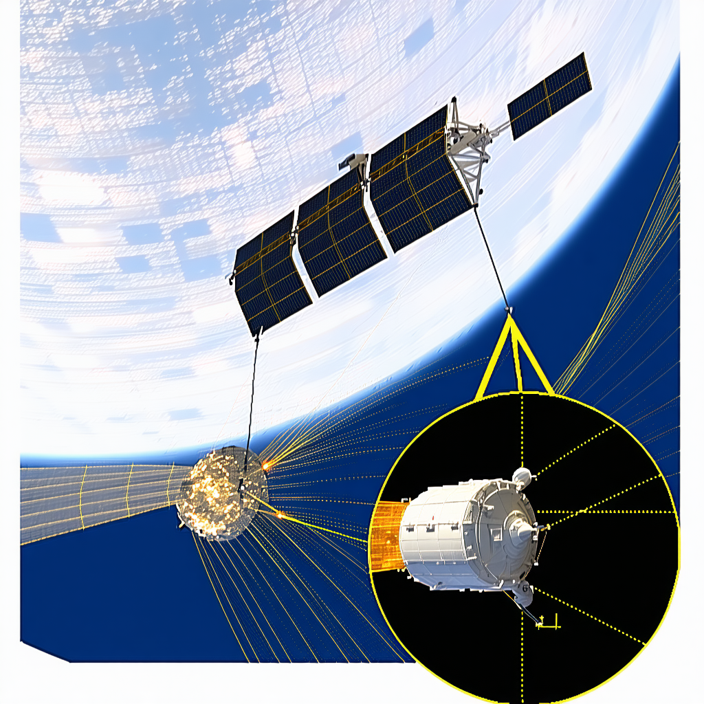 A Space Shuttle Being Towed By A Large Satellite