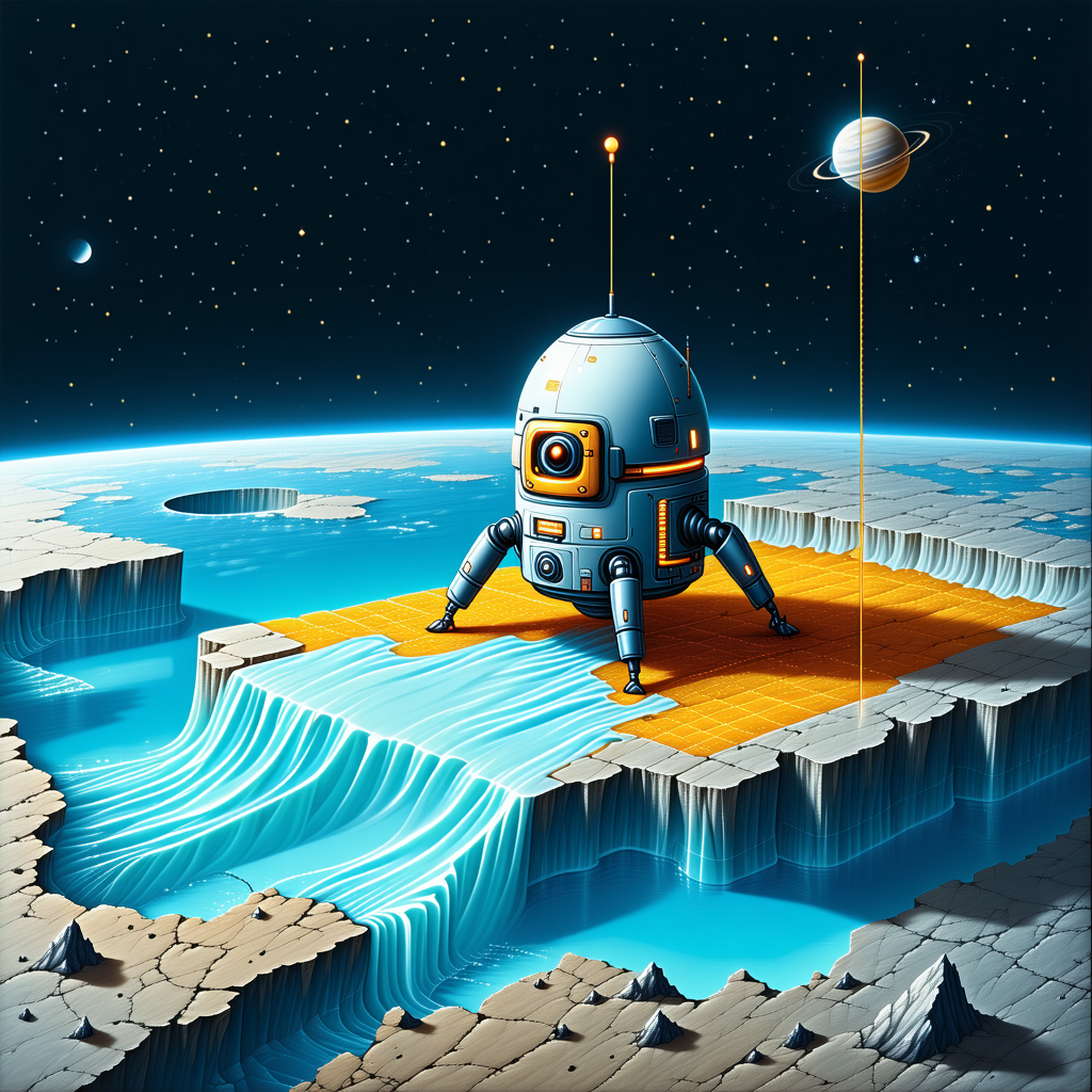 A Futuristic Space Station Floating In The Air Above A Blue Planet