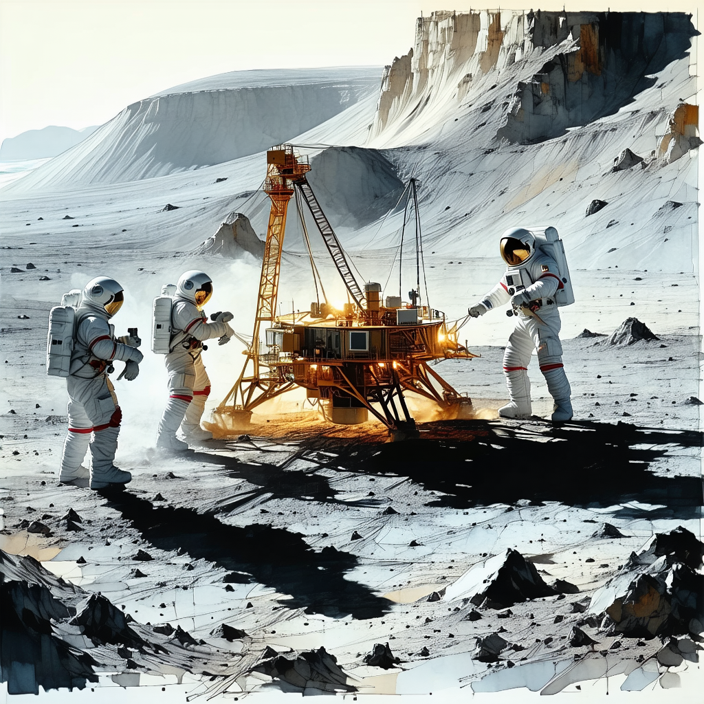 image, there four astronauts standing