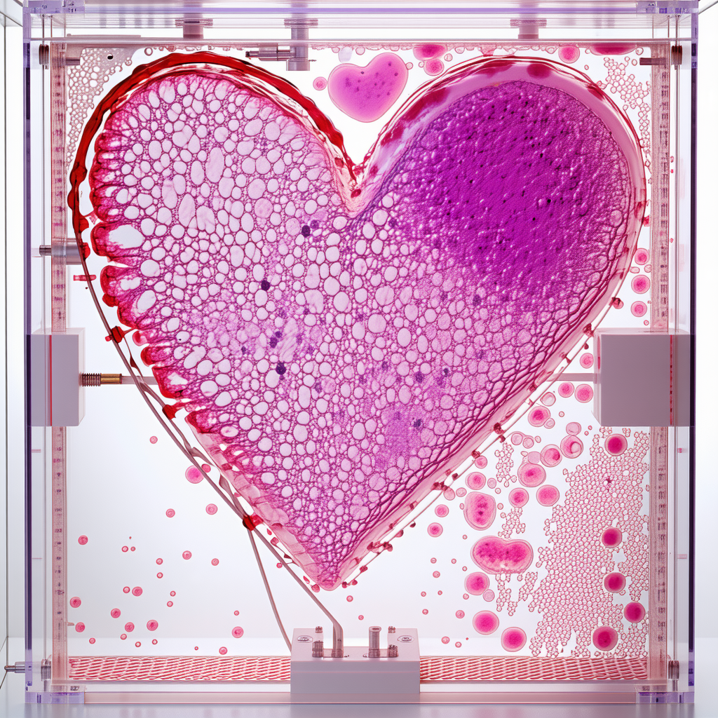 A Heart-shaped Sculpture Made Of A Purple Substance, Possibly A Piece Of Art Or A Medical Model