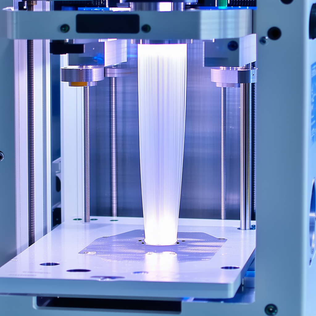 A Machine Is Making A Long, Thin, White Plastic Tube