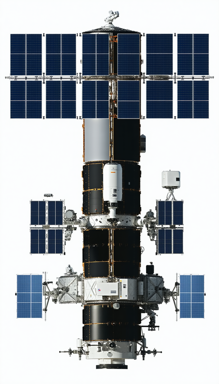 A Large Spacecraft With A Solar Panel On Its Side