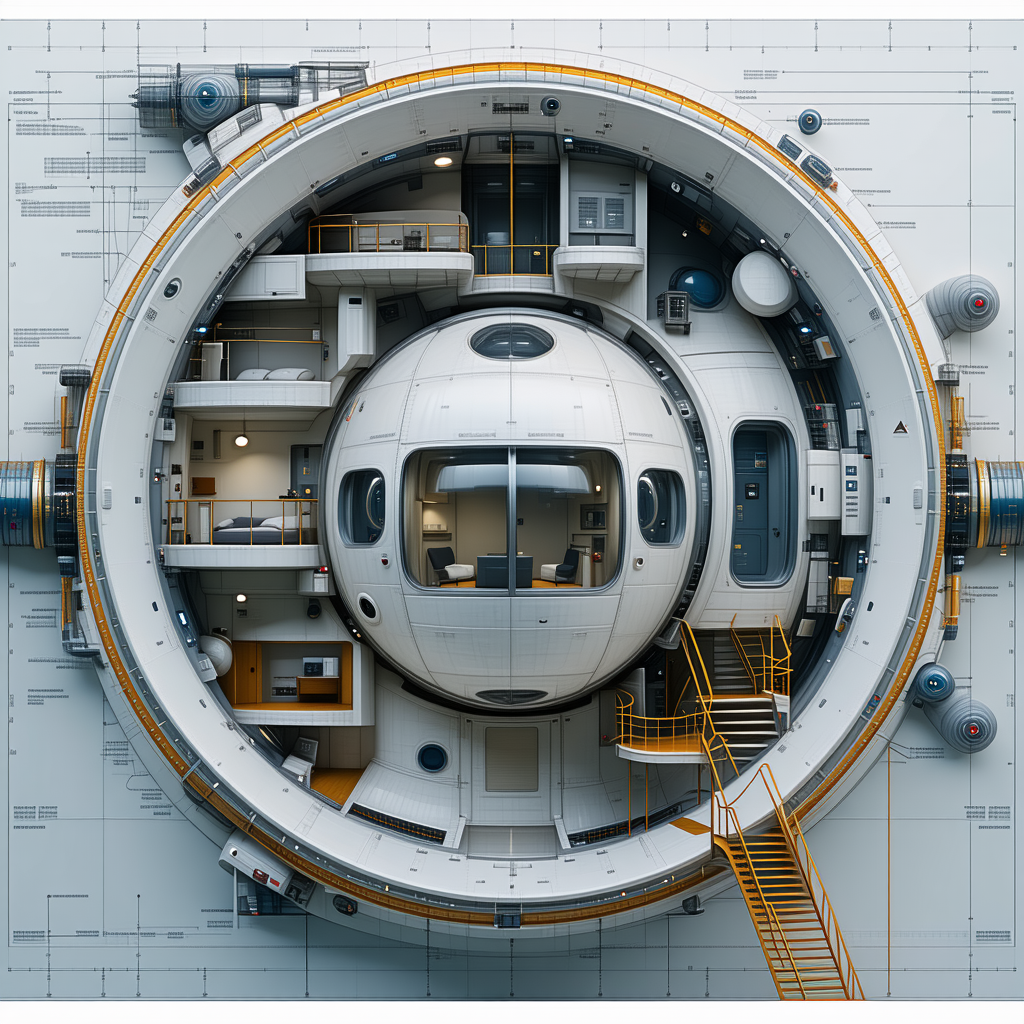 In This Image, There Is A Large, White, Circular Spacecraft With A Dome-shaped Window