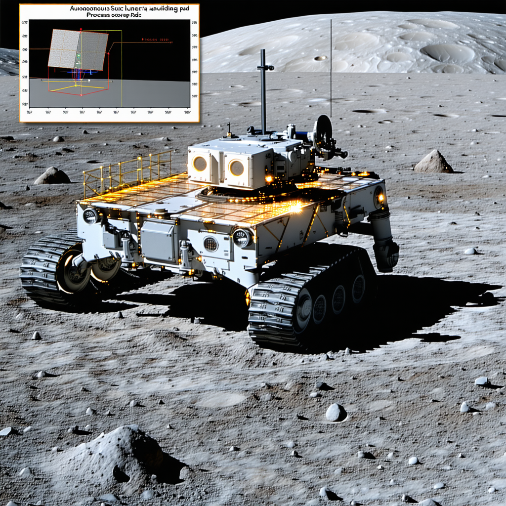A White Robotic Vehicle Is Parked On A Rocky Surface, Possibly On The Moon