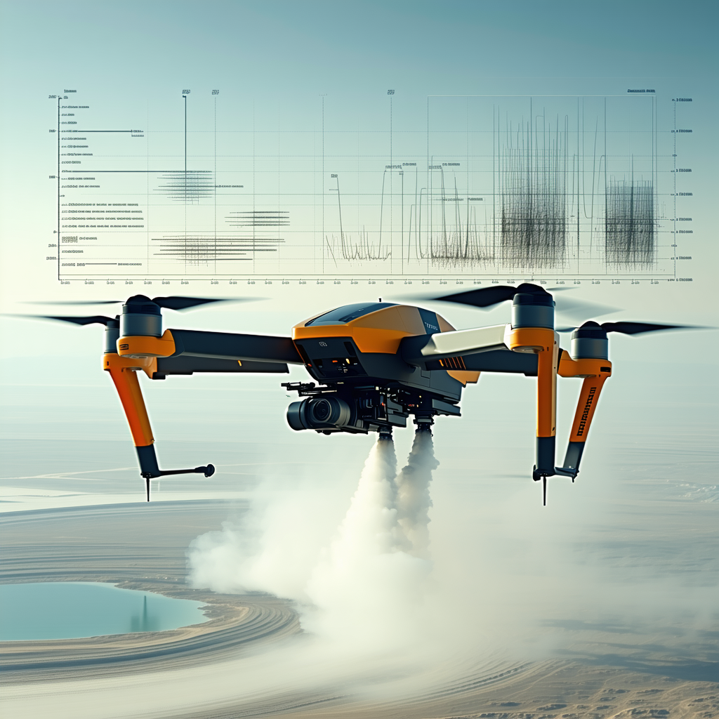 A Yellow And Black Helicopter Is Flying In The Sky, Leaving A Trail Of Smoke Behind It
