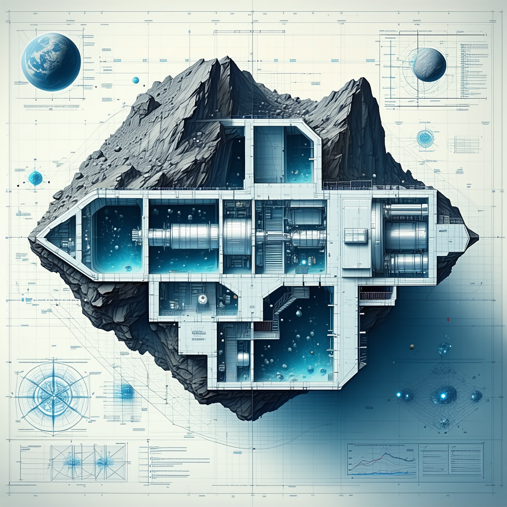 blueprint futuristic space station