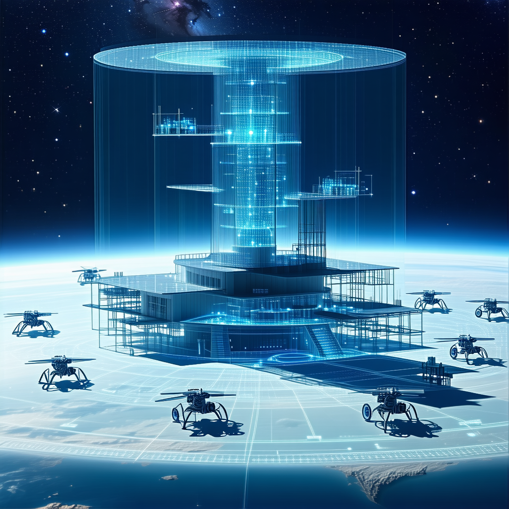 A Futuristic Building With A Large Dome On Top