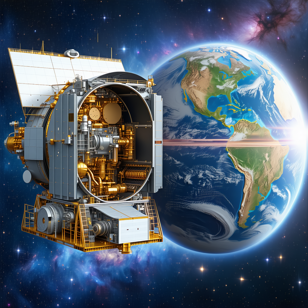 A Spacecraft, Possibly A Satellite Or A Space Station, Floating In The Vastness Of Space