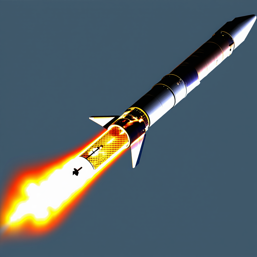 A Rocket Is Shown In A Close-up Shot, With Its Engine And Tail Visible