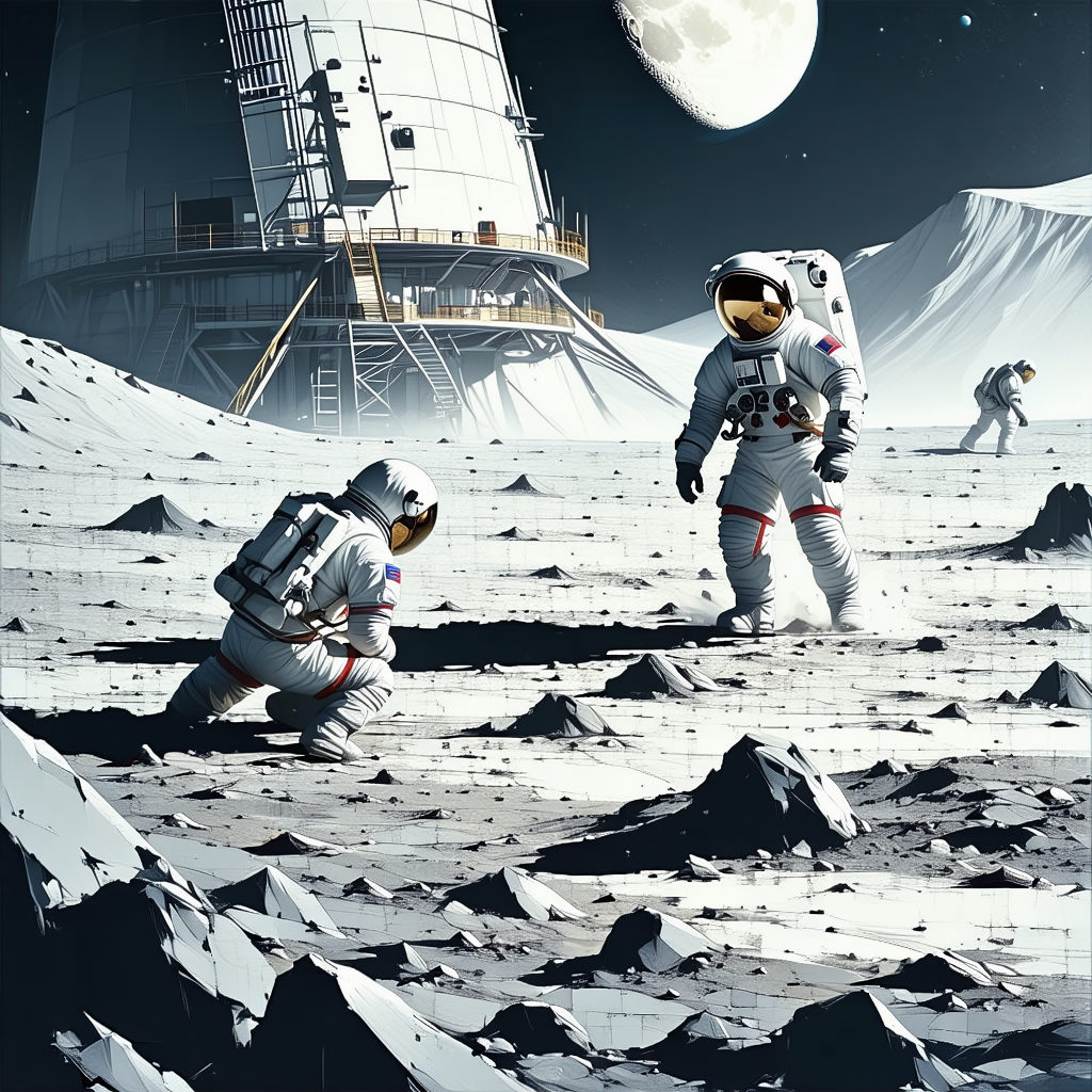In The Image, There Are Three Astronauts Standing On The Moon