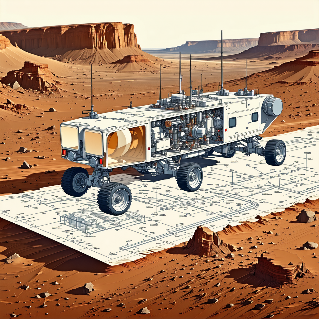 A Futuristic Vehicle, Possibly A Spacecraft Or A Rocket, Parked On A Dirt Surface