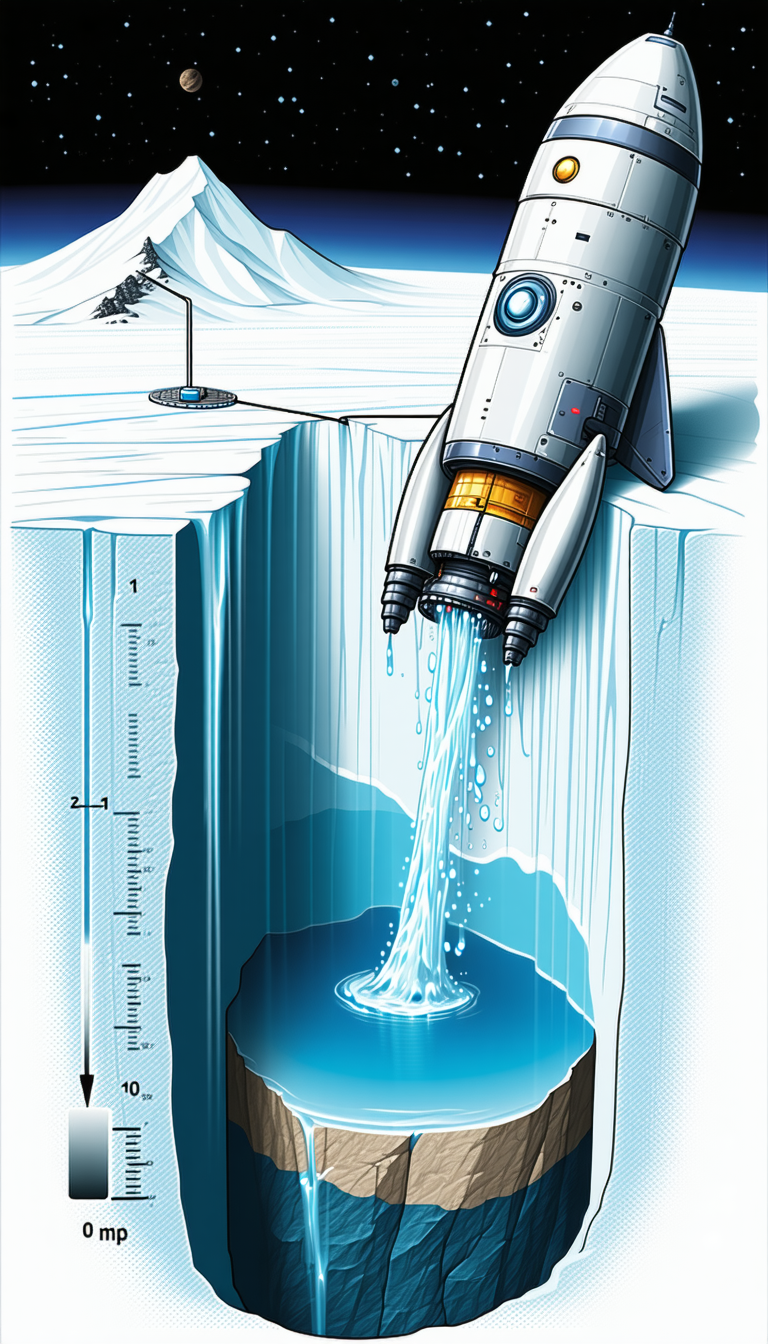 A Rocket Ship That Has Crashed Into A Glacier